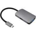 Qoltec Adapter USB 3.1 C męski / HDMI żeński | VGA żeńskie