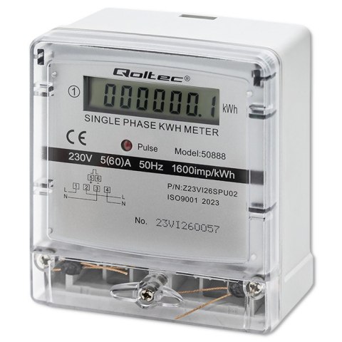 Qoltec Jednofazowy elektroniczny licznik | miernik zużycia energii | 230V | LDC