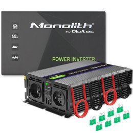 Qoltec Przetwornica napięcia Monolith 4000 MS Wave | 12V na 230V | 2000/4000W | USB