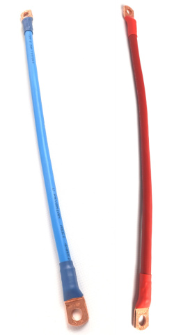 Kable do łączenia akumulatorów 2x35cm/ 35mm2 Czerwony + Niebieski -