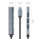 Qoltec Hub Adapter USB-C 3.1 4 w1 | USB 3.0 | 3x USB 2.0