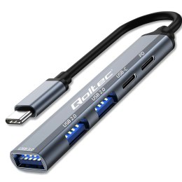 Qoltec Hub Adapter USB-C 3.1 5w1 | USB-C PD| USB-C | 2x USB 2.0 | USB 3.0