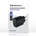 Qoltec Ładowarka Super Quick PD | 20W | 5-12V | 1.67-3A | USB typ C | Czarna