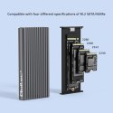 Qoltec Obudowa | kieszeń na dysk M.2 SSD SATA | NVME | RGB LED | USB-C