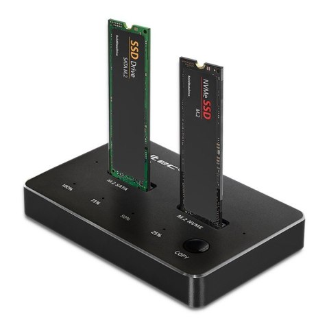 Qoltec Stacja dokująca dysków 2x M.2 NVME SATA SSD | USB-C
