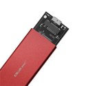 Qoltec Aluminiowa Obudowa | Kieszeń na dysk M.2 SSD | SATA | NGFF | USB 3.0 | Super speed | 2TB | Czerwony