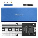 Qoltec Aluminiowa Obudowa | Kieszeń na dysk M.2 SSD | SATA | NGFF | USB 3.0 | Super speed | 2TB | Niebieski