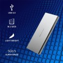 Qoltec Aluminiowa Obudowa | Kieszeń na dysk M.2 SSD | SATA | NGFF | USB 3.0 | Super speed | 2TB | Srebrny