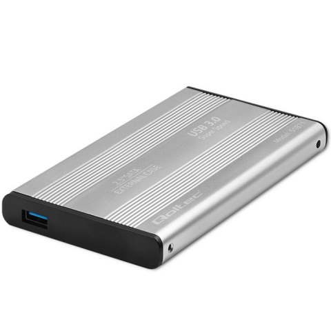 Qoltec Aluminiowa Obudowa | kieszeń do dysków HDD SSD 2.5" SATA3 | USB 3.0 | Srebrny