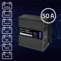 Qoltec Inteligentna profesjonalna ładowarka Monolith do akumulatorów LiFePO4 AGM GEL SLA | 50A | 12V