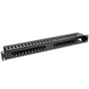 Qoltec Organizer kabli do szaf RACK 19" | 24 porty | 1U