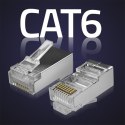 Qoltec Wtyk przelotowy złącze RJ45 | CAT6 | FTP | Pass Through | Pozłacane styki | 100 sztuk