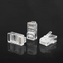 Qoltec Wtyk przelotowy złącze RJ45 | CAT6 | UTP | Pass Through | Pozłacane styki | 10 sztuk