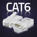 Qoltec Wtyk złącze modularne RJ45 | CAT6 | UTP | Pozłacane styki | 10 sztuk