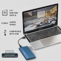 Qoltec Aluminiowa Obudowa | Kieszeń na dysk SSD HDD 2.5" | SATA | USB 3.0 | Super speed 5Gb/s | 2TB | Niebieski