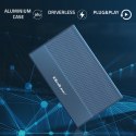 Qoltec Aluminiowa Obudowa | Kieszeń na dysk SSD HDD 2.5" | SATA | USB 3.0 | Super speed 5Gb/s | 2TB | Niebieski