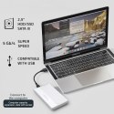 Qoltec Aluminiowa Obudowa | Kieszeń na dysk SSD HDD 2.5" | SATA | USB 3.0 | Super speed 5Gb/s | 2TB | Srebrny