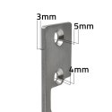 Qoltec Dwustronny prosty szyld do elektrozaczepu | Blacha zaczepowa | 110mm | Stal nierdzewna