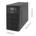 Qoltec Zasilacz awaryjny UPS | 3kVA | 3000W | Power Factor 1.0 | LCD | EPO | USB | On-line