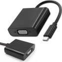 Adapter USB 3.1 typ C męski/VGA żeński | 1080P | 23 cm