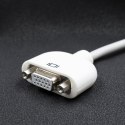 Qoltec Adapter Mini DVI męska | VGA żeńska | 0.15m