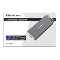 Qoltec Aluminiowa Obudowa | Kieszeń na dysk M.2 SSD | NVMe | PCIe | USB 3.1 | Super speed 10Gb/s | 2TB | Srebrna