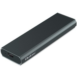 Qoltec Aluminiowa Obudowa | Kieszeń na dysk M.2 SSD | NVMe | PCIe | USB 3.1 | Super speed 10Gb/s | 4TB | Grafit