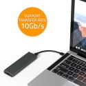 Qoltec Aluminiowa Obudowa | Kieszeń na dysk M.2 SSD | NVMe | PCIe | USB 3.1 | Super speed 10Gb/s | 4TB | Grafit