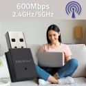 Qoltec Bezprzewodowy Ultra szybki mini adapter WiFi Standard AC | BT 4.0 USB | 600Mbps