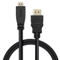 Qoltec Kabel HDMI A męski | Micro HDMI D męski | 1m