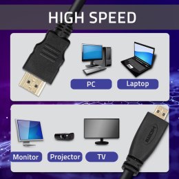 Qoltec Kabel HDMI A męski | Micro HDMI D męski | 2m
