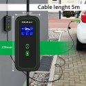 Qoltec Mobilna ładowarka do samochodu elektrycznego EV z regulacją 2w1 Typ2 | 11kW | CEE 5 PIN | LCD | 3 fazy | Przenośna |5m