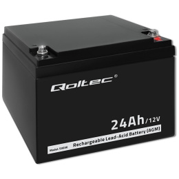 Qoltec Akumulator AGM | 12V | 24Ah | max 360A