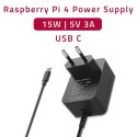 Qoltec Ładowarka Super FAST PD do Raspberry PI 4 | USB-C | 15W | 5V | 3A | Czarna