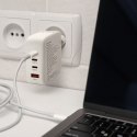 Qoltec Ładowarka sieciowa 140W GaN | 5-20V | 1.5-5A | 3 x USB-C PD | 1 x USB QC 3.0 | Biała