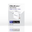 Qoltec Ładowarka sieciowa 140W GaN | 5-20V | 1.5-5A | 3 x USB-C PD | 1 x USB QC 3.0 | Biała