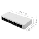 Qoltec SWITCH Przełącznik sieciowy 8 x port RJ45 | 100Mbps | Fast Ethernet | LAN