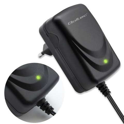 Qoltec Automatyczna ładowarka do akumulatora AGM GEL STD 12V | Prostownik 12W | 1.5A | Dioda LED