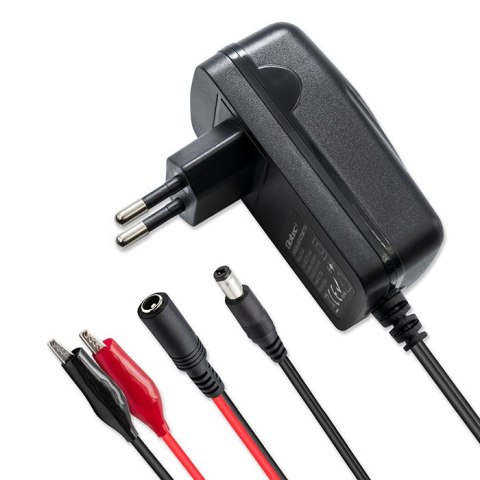 Qoltec Automatyczna ładowarka do akumulatora AGM GEL STD 12V | Prostownik 12W | 1.5A | Dioda LED