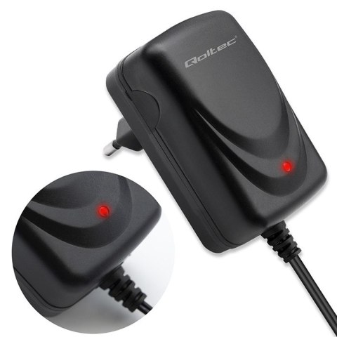 Qoltec Automatyczna ładowarka do akumulatora AGM GEL STD 12V | Prostownik 6W | 1A | Dioda LED