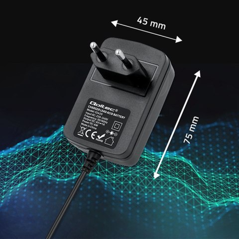 Qoltec Automatyczna ładowarka do akumulatora AGM GEL STD 12V | Prostownik 6W | 1A | Dioda LED