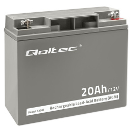 Qoltec Akumulator AGM | 12V | 20Ah | max. 300A