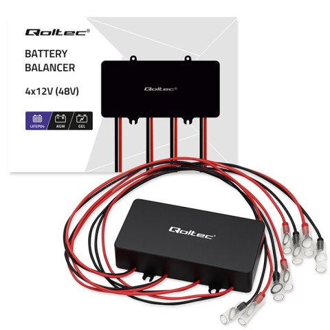 Qoltec Balanser napięcia 48V do akumulatorów 4 x 12V | 10A | LiFePO4 AGM GEL