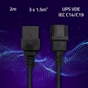 Qoltec Kabel zasilający do UPS | C14/C19 | 2m