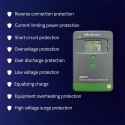 Qoltec Solarny regulator ładowania MPPT z czujnikiem temperatury 50A |12V / 24V | LCD | 2 x USB | Bluetooth | APP | GEL | LiFePO