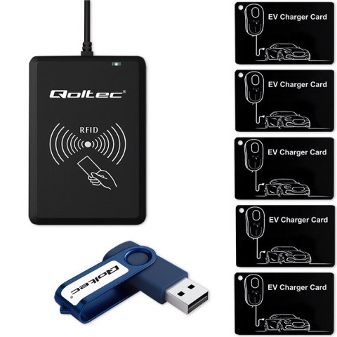 Qoltec System hotelowy EV | programator kart EV + oprogramowanie + 5 kart EV