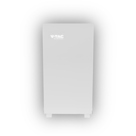 Magazyn Bank Energii V-TAC Biały Szklany Front 10.24kWh 200Ah/51.2V LiFePO4 BMS VT-10240W