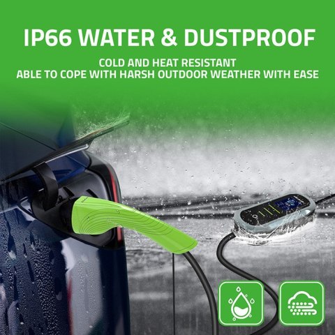 Qoltec Mobilna ładowarka do samochodu elektrycznego EV z regulacją 2w1 Typ2 | 22kW | 400V | Wi-fi | TUYA | SMART LIFE | LCD | Pr