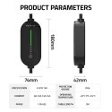 Qoltec Mobilna ładowarka do samochodu elektrycznego EV z regulacją 2w1 Typ2 | 3.5kW | 230V | LCD | 5m