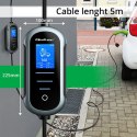 Qoltec Mobilna ładowarka do samochodu elektrycznego EV z regulacją 2w1 Typ2 | 3.5kW | 230V | Wi-fi | LCD | Przenośna | 5m